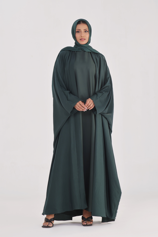 Luxe Layer Farasha Cut Abaya - Emerald