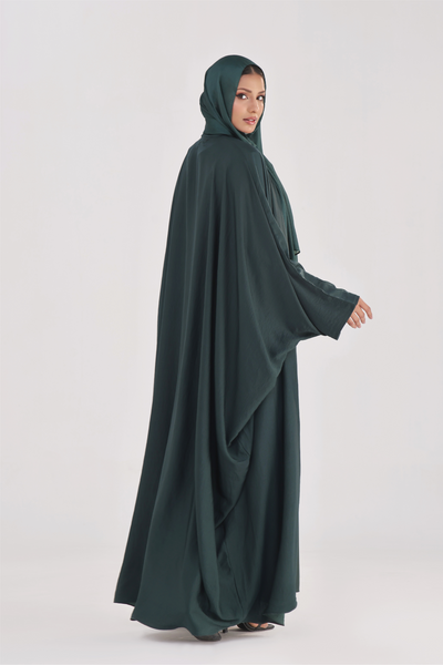 Luxe Layer Farasha Cut Abaya - Emerald