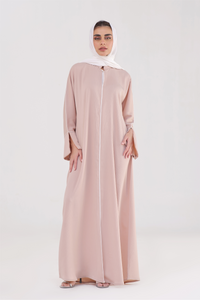 Everyday Staple Slit-sleeved Abaya - Nude Rose