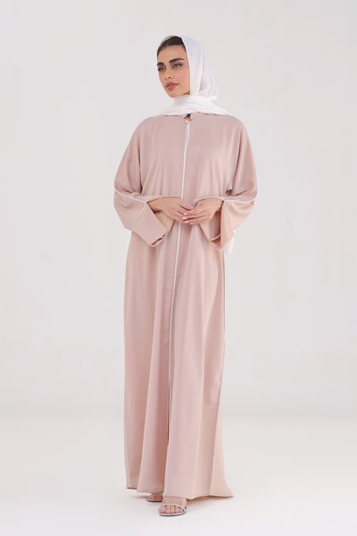 Everyday Staple Slit-sleeved Abaya - Nude Rose