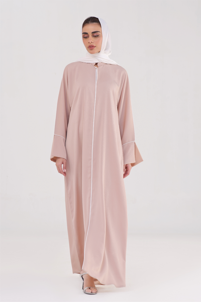 Everyday Staple Slit-sleeved Abaya - Nude Rose