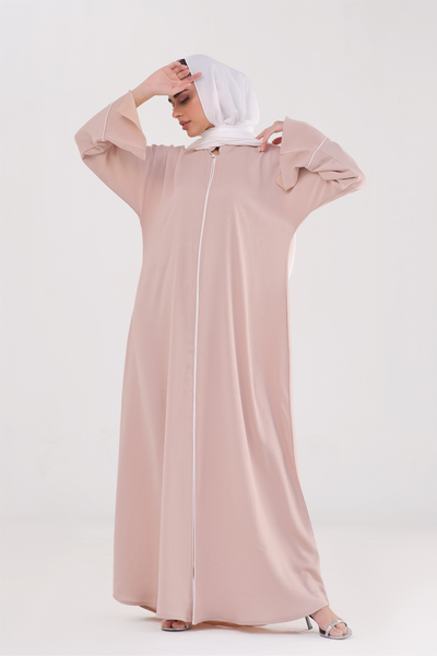 Everyday Staple Slit-sleeved Abaya - Nude Rose