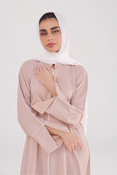 Everyday Staple Slit-sleeved Abaya - Nude Rose