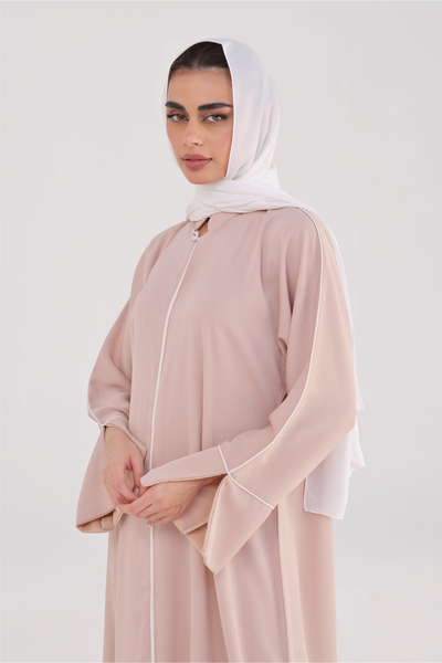 Everyday Staple Slit-sleeved Abaya - Nude Rose