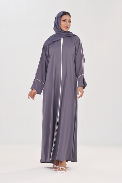 Everyday Staple Slit-sleeved Abaya - Steel Grey