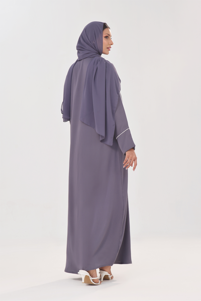 Everyday Staple Slit-sleeved Abaya - Steel Grey