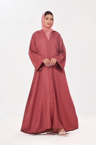 Ultimate Basic Abaya With Pockets - Rosewood