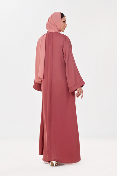 Ultimate Basic Abaya With Pockets - Rosewood