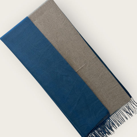 Reversible Dual Tone Woolen Cashmere - Sapphire Stone