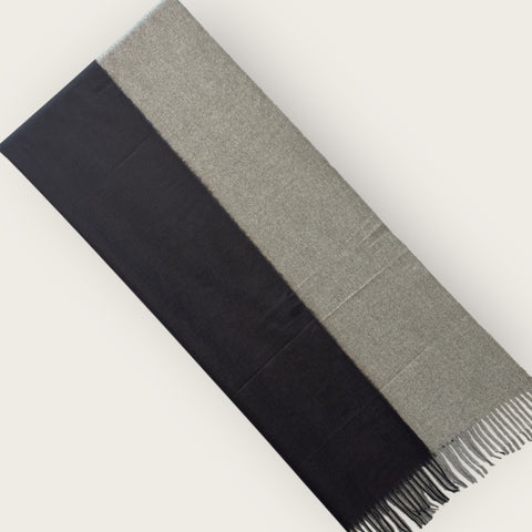 Reversible Dual Tone Woolen Cashmere - Charcoal Silver