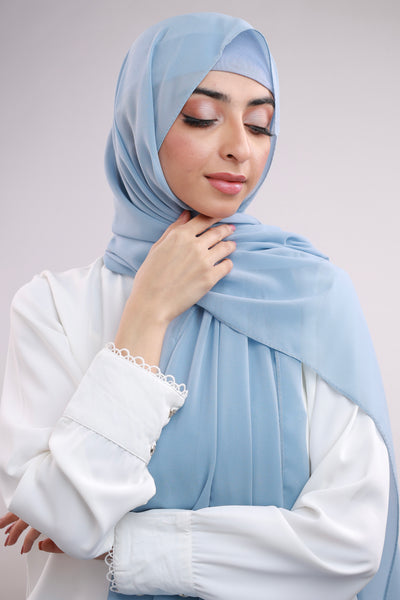 Matching Hijab & Cap Set - Baby Blue