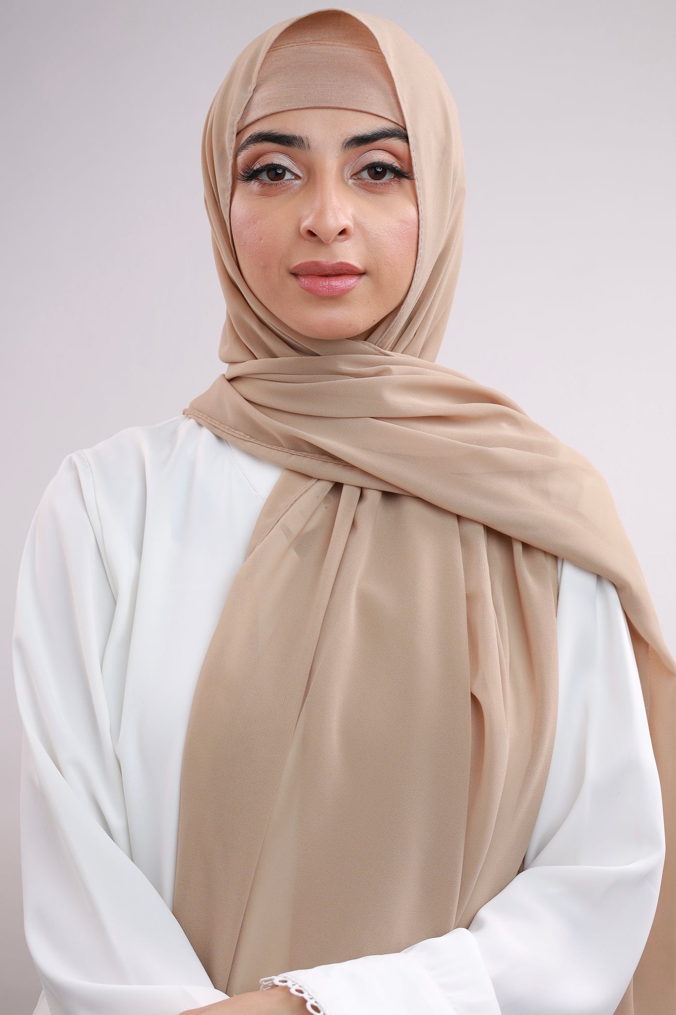 Matching Hijab & Cap Set - Natural