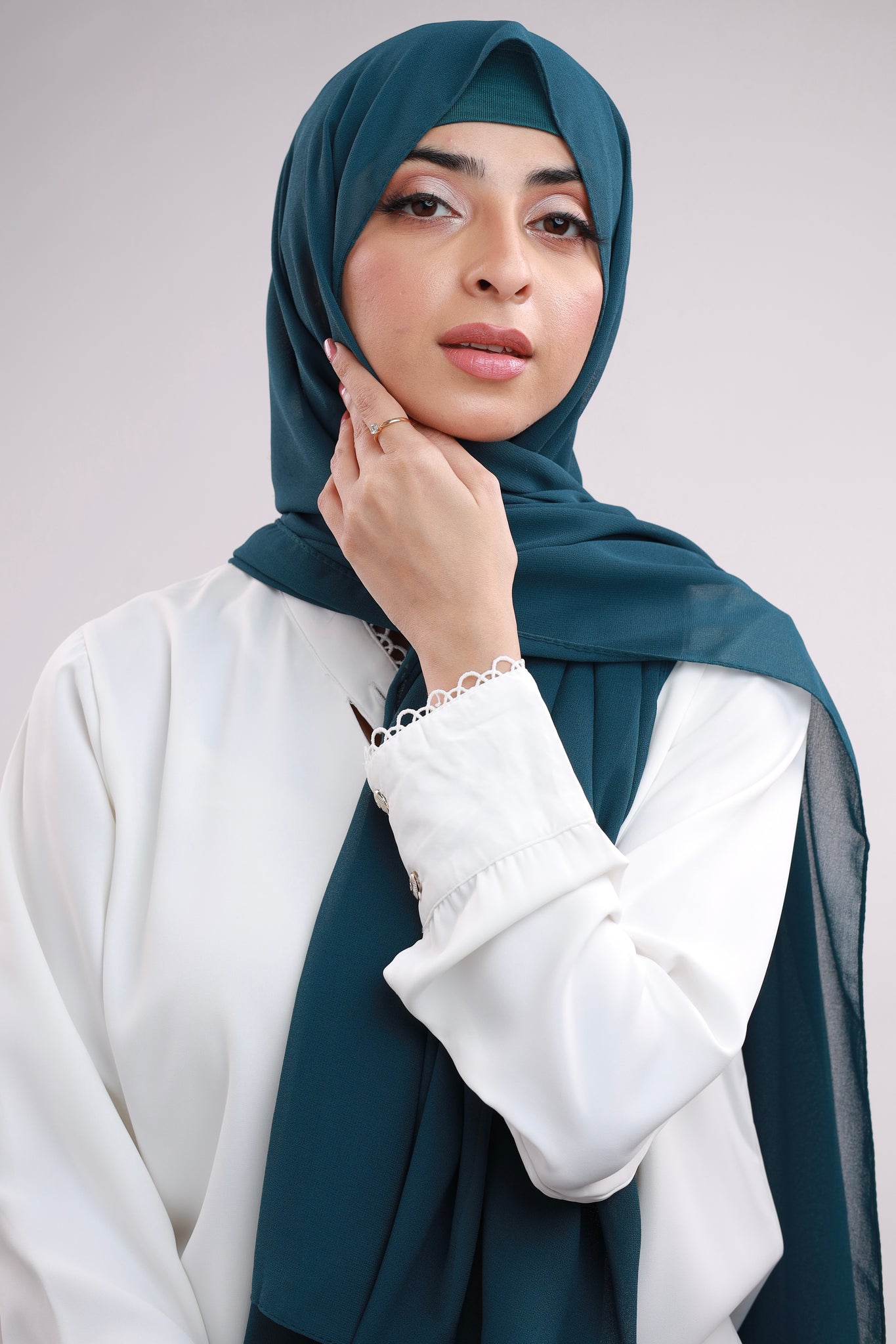 Matching Hijab & Cap Set - Teal