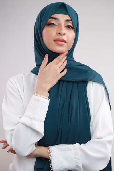 Matching Hijab & Cap Set - Teal