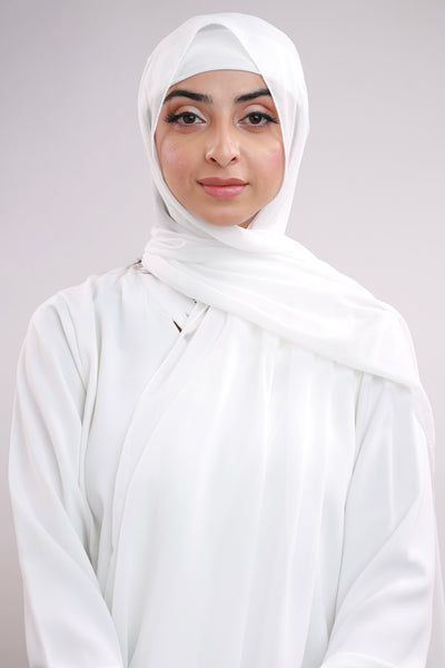 Matching Hijab & Cap Set - White