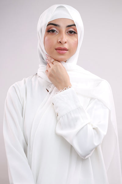 Matching Hijab & Cap Set - White