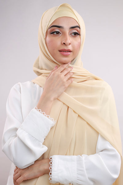 Matching Hijab & Cap Set - Oatmeal