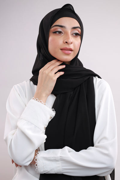 Matching Hijab & Cap Set - Black