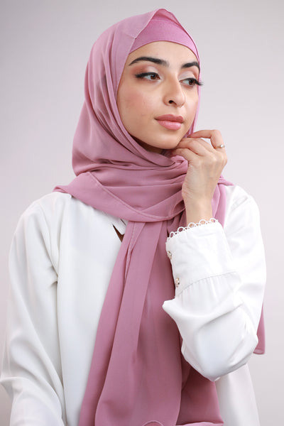 Matching Hijab & Cap Set - Mauve