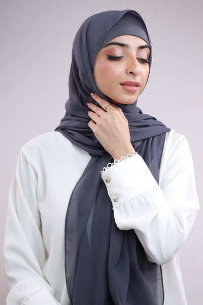 Matching Hijab & Cap Set - Dark Denim