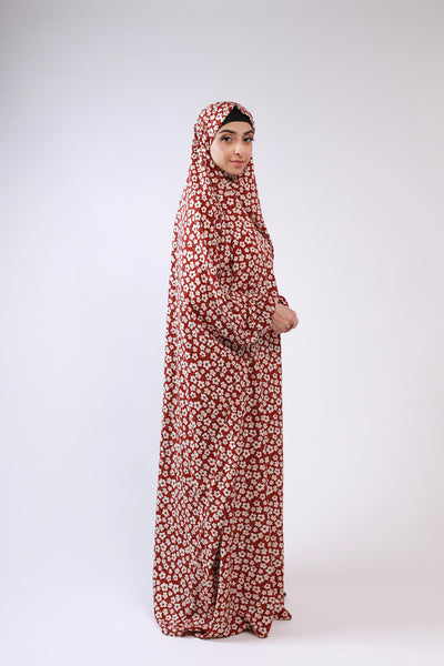 Namaz Gown - Velvet Ruby