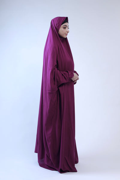 Namaz Gown - Deep Plum