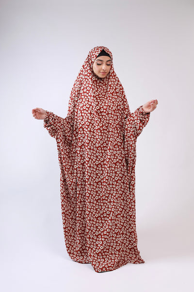 Namaz Gown - Velvet Ruby