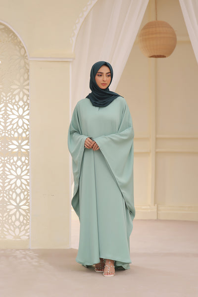 Classic Butterfly Abaya In Seafoam