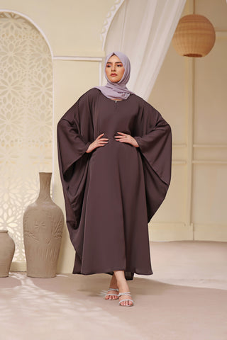 Classic Butterfly Abaya In Smoke Grey