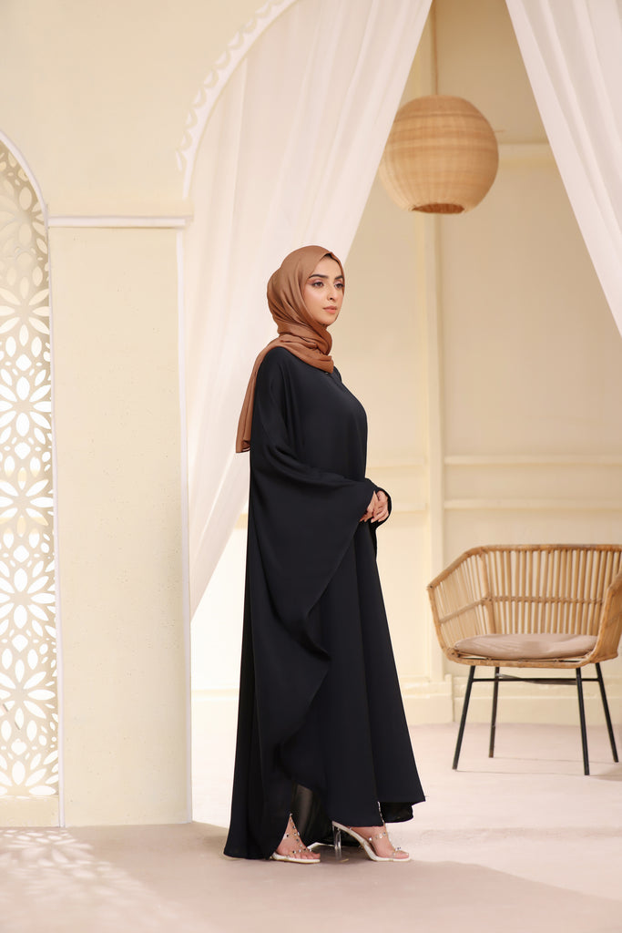 Classic Butterfly Abaya In Black Hijab Heaven Co