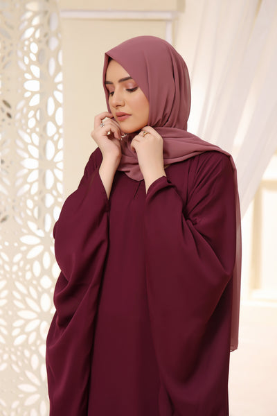 Classic Butterfly Abaya In Maroon