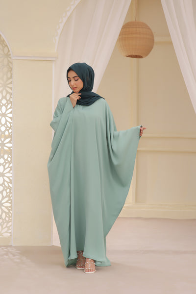 Classic Butterfly Abaya In Seafoam