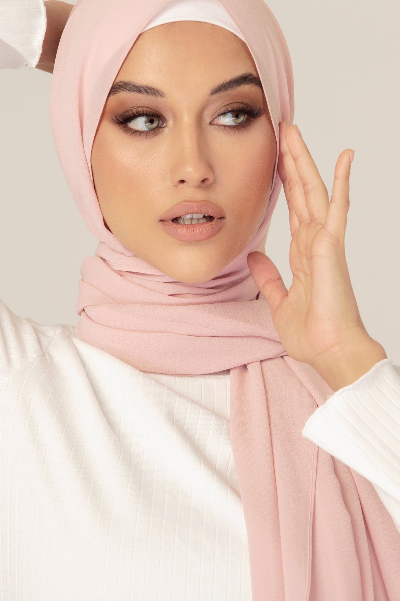 Plain Georgette - Nude Rose