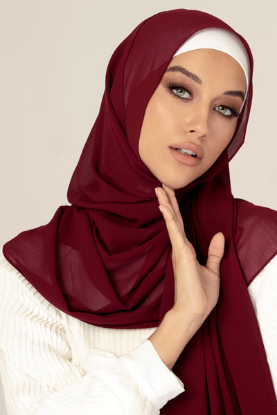 Plain Georgette - Maroon