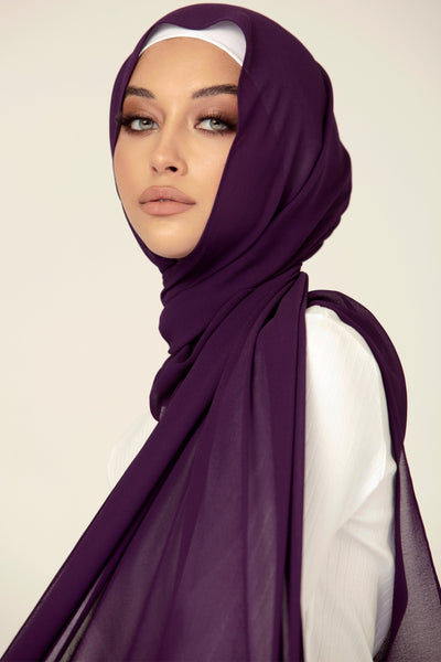 Plain Georgette - Eggplant