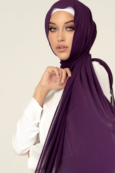 Plain Georgette - Eggplant