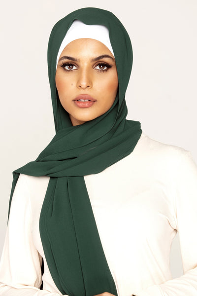 Plain Georgette - Emerald Green