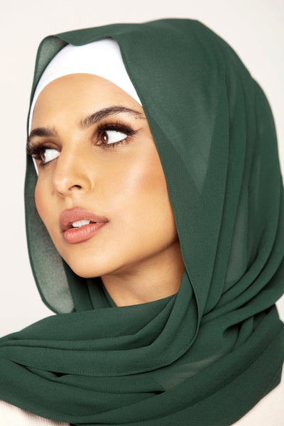 Plain Georgette - Emerald Green