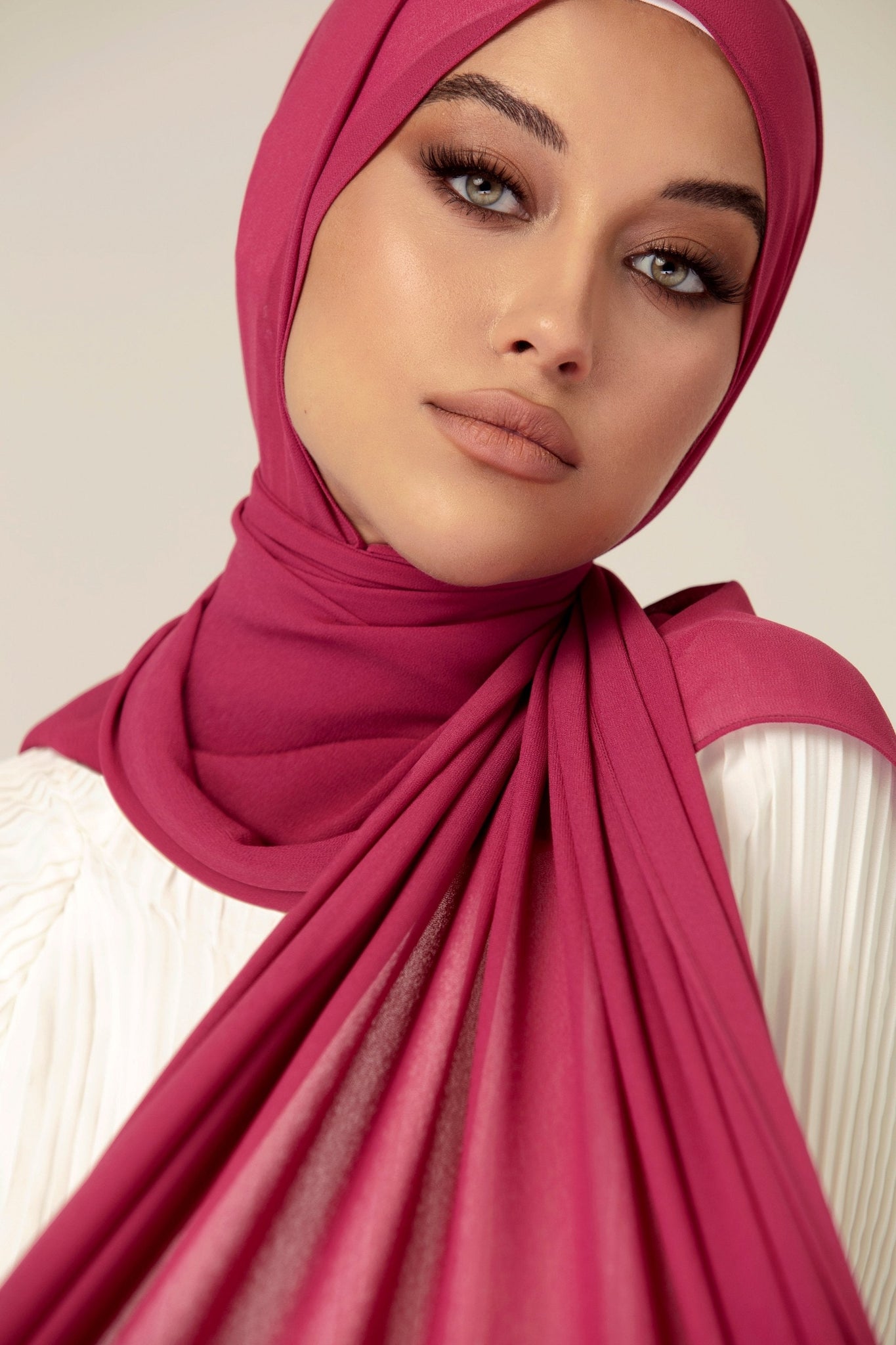 Plain Georgette - Fucshia Pink