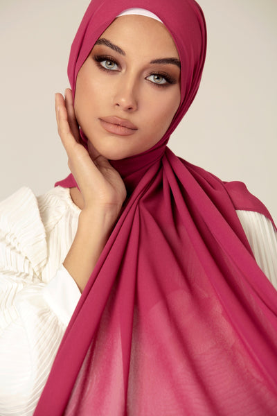 Plain Georgette - Fucshia Pink