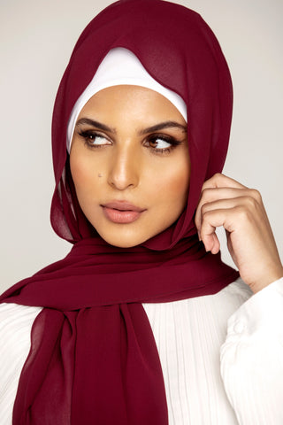 Plain Georgette - Burgundy