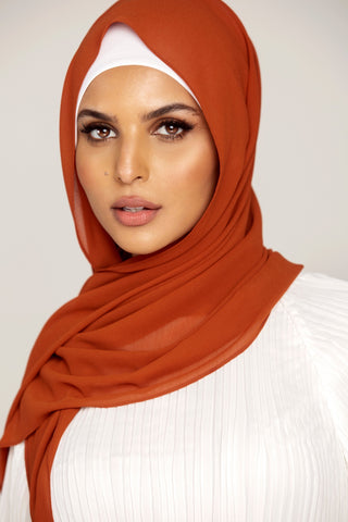 Plain Georgette - Burnt Orange