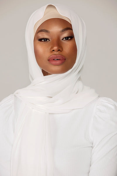 Plain Georgette - White