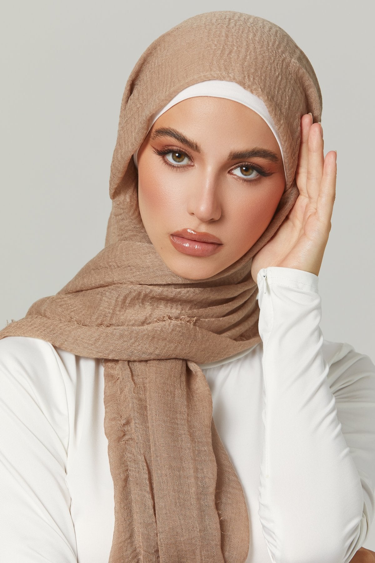 Soft Crinkle Hijabs- Beige