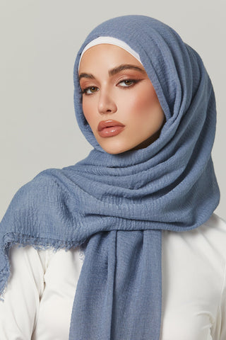 Soft Crinkle Hijabs- Space Blue