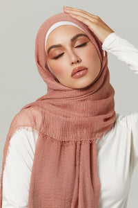 Soft Crinkle Hijabs- Tea Rose