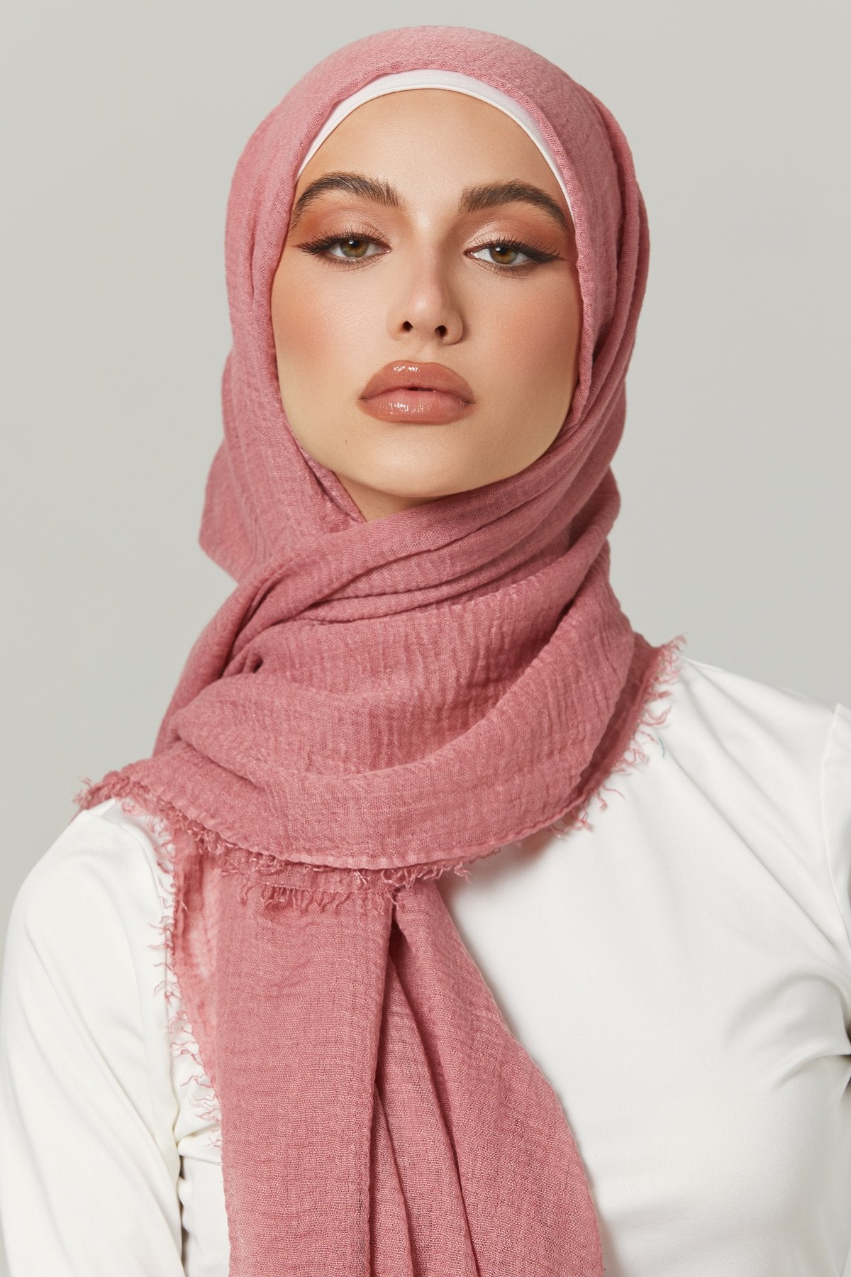 Soft Crinkle Hijabs- Vintage Pink