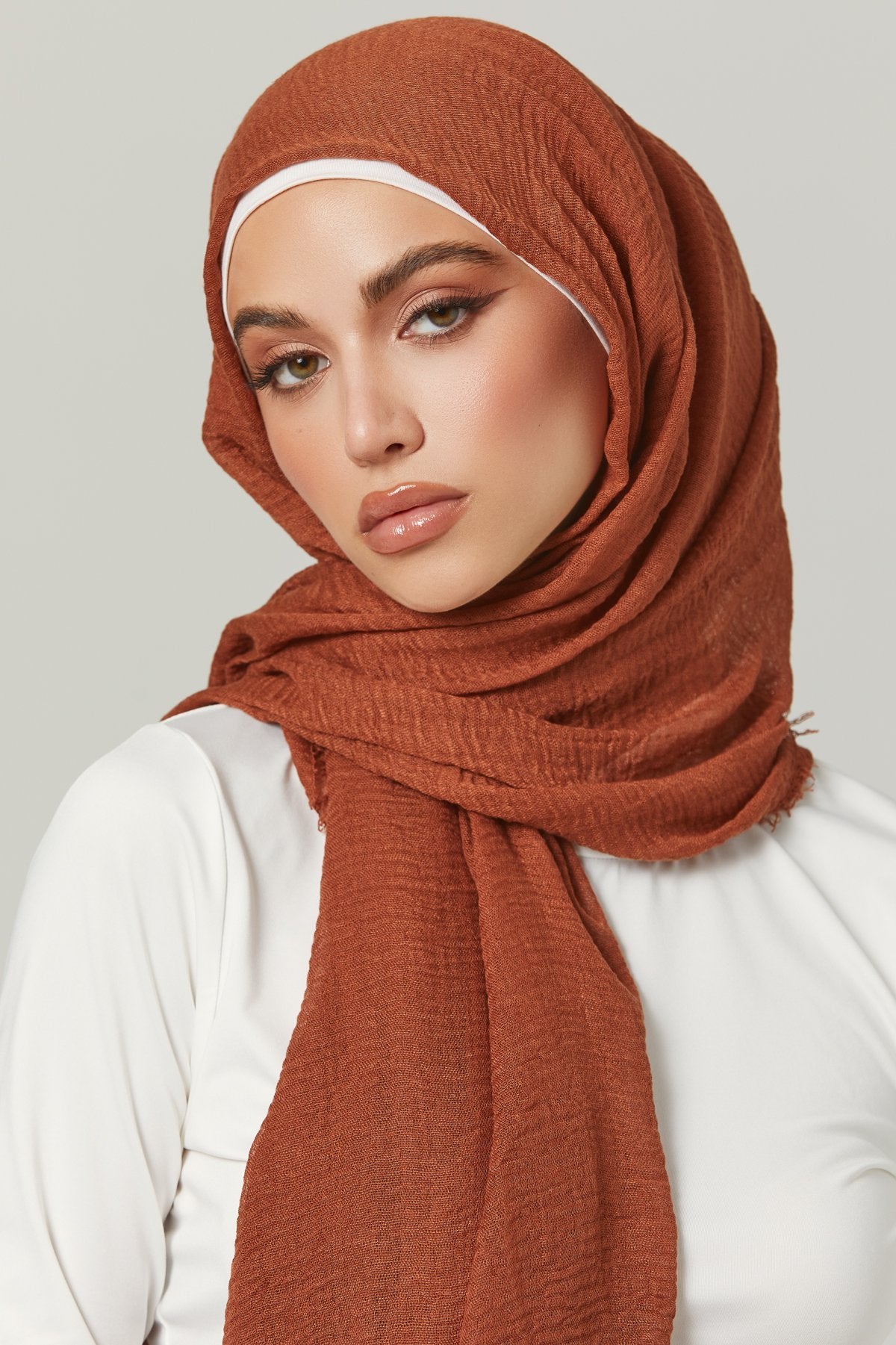 Soft Crinkle Hijabs- Rustic Brown