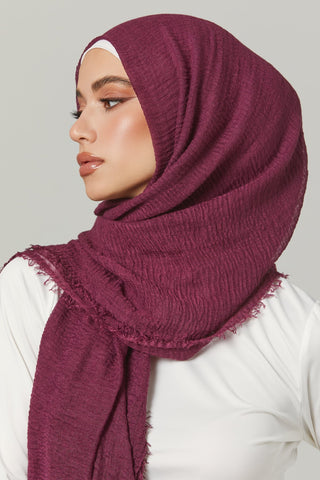 Soft Crinkle Hijabs- Plum