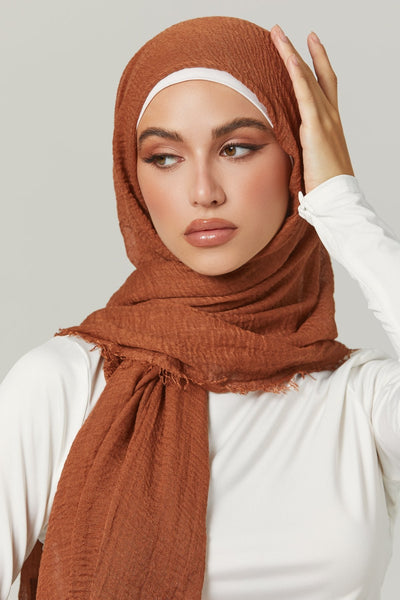 Soft Crinkle Hijabs - Teddy Brown